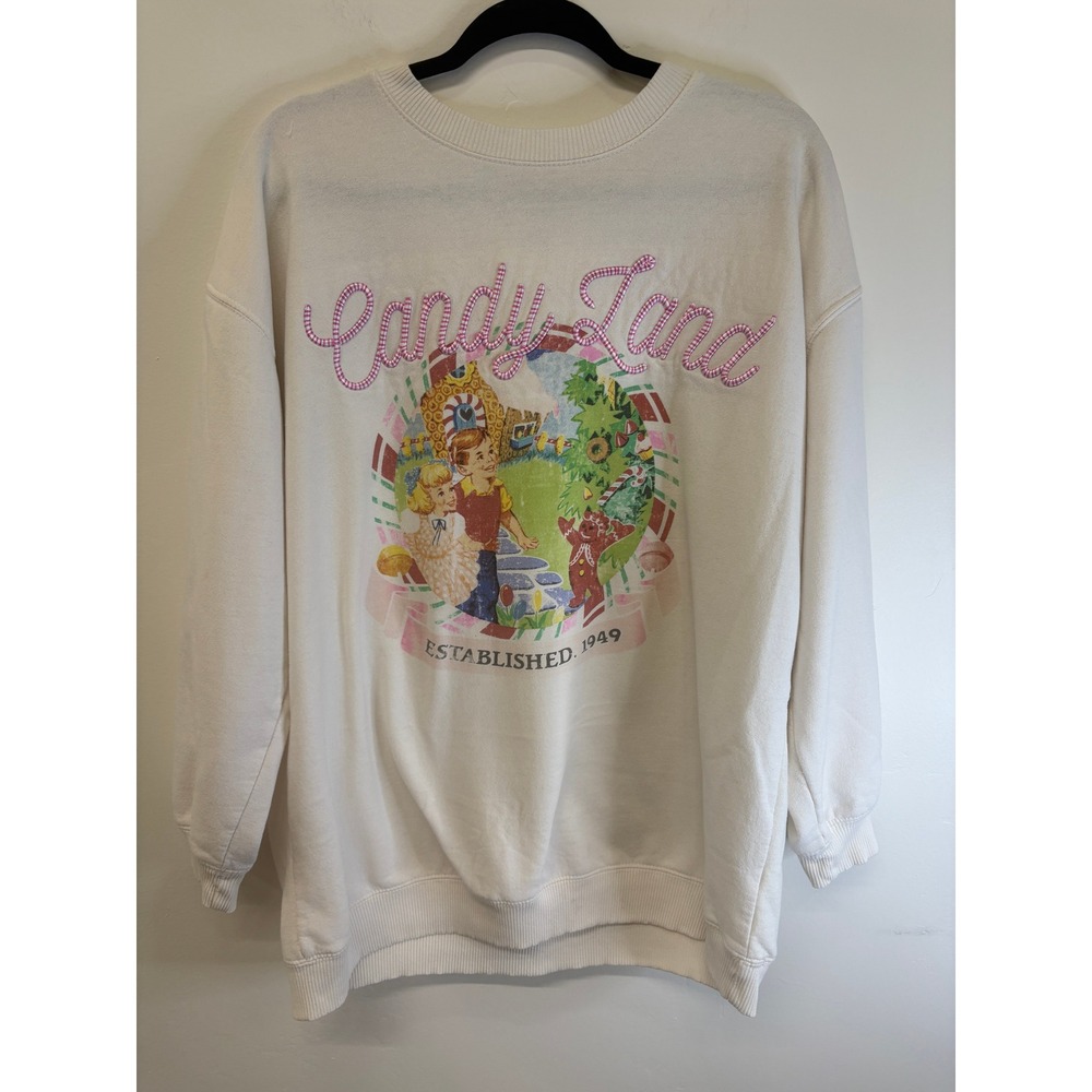 Candy Land Graphic Sweatshirt XL Cream Freeze Vintage Board Game Pullover